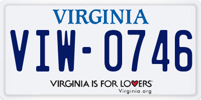 VA license plate VIW0746
