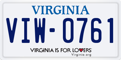 VA license plate VIW0761