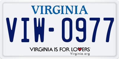 VA license plate VIW0977