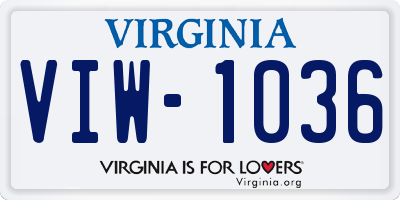 VA license plate VIW1036