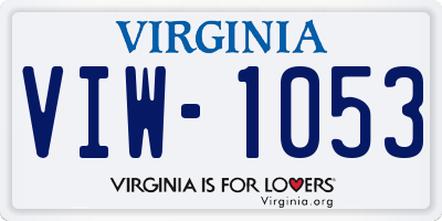 VA license plate VIW1053