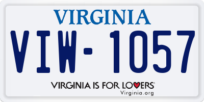 VA license plate VIW1057