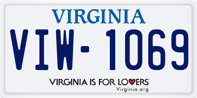 VA license plate VIW1069
