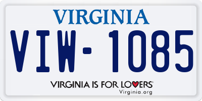 VA license plate VIW1085
