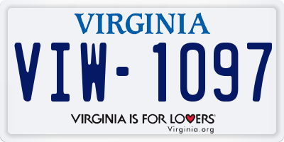 VA license plate VIW1097