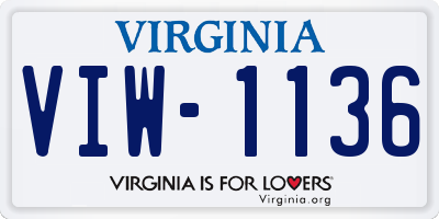 VA license plate VIW1136