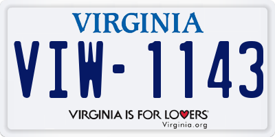 VA license plate VIW1143