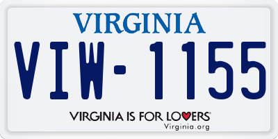 VA license plate VIW1155
