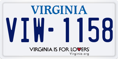 VA license plate VIW1158