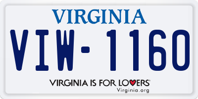 VA license plate VIW1160