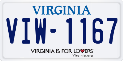 VA license plate VIW1167