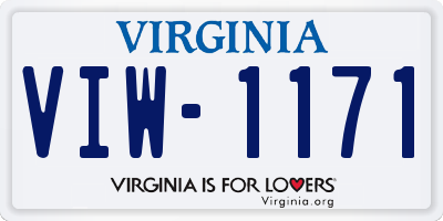 VA license plate VIW1171