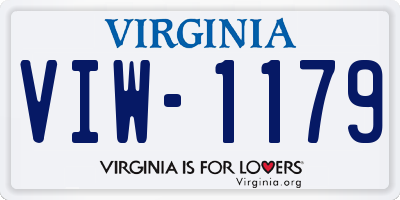 VA license plate VIW1179