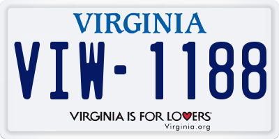 VA license plate VIW1188
