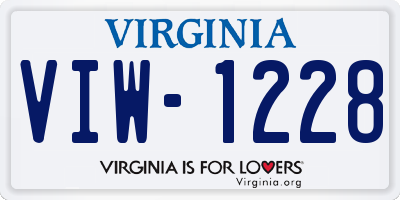 VA license plate VIW1228