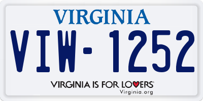 VA license plate VIW1252