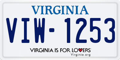 VA license plate VIW1253