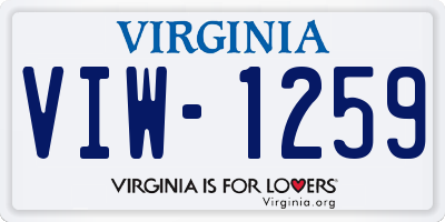 VA license plate VIW1259