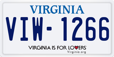 VA license plate VIW1266
