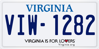 VA license plate VIW1282