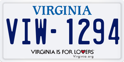 VA license plate VIW1294