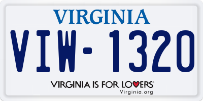 VA license plate VIW1320