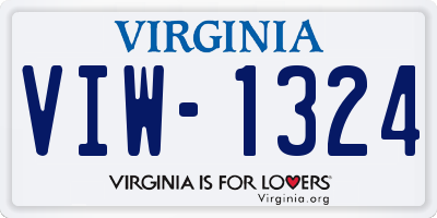 VA license plate VIW1324