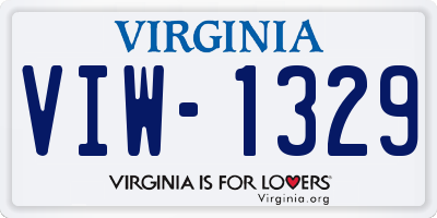 VA license plate VIW1329