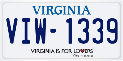 VA license plate VIW1339