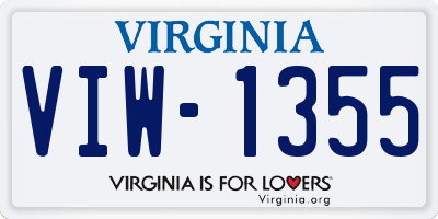 VA license plate VIW1355