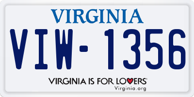 VA license plate VIW1356