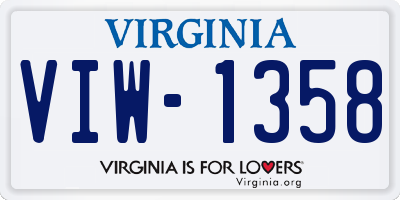 VA license plate VIW1358