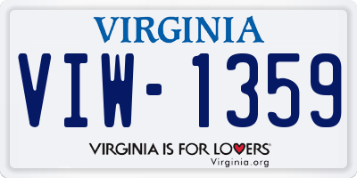 VA license plate VIW1359