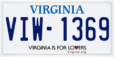 VA license plate VIW1369