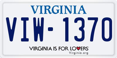 VA license plate VIW1370