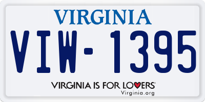 VA license plate VIW1395