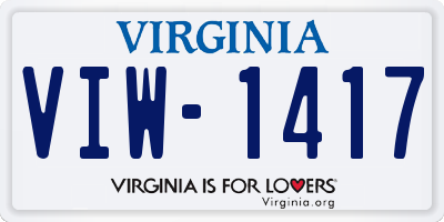 VA license plate VIW1417