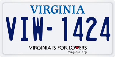 VA license plate VIW1424