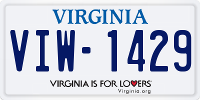 VA license plate VIW1429