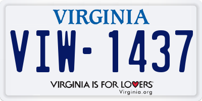 VA license plate VIW1437