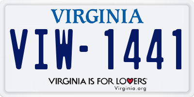 VA license plate VIW1441