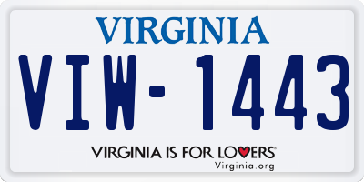 VA license plate VIW1443