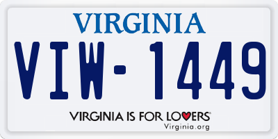 VA license plate VIW1449