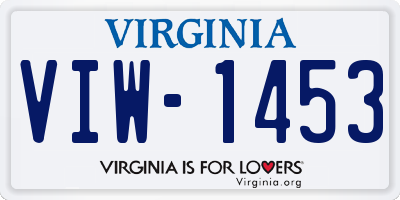 VA license plate VIW1453