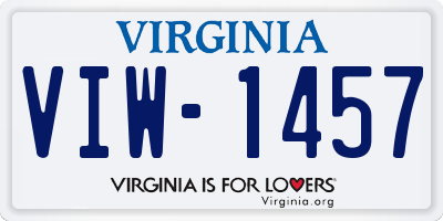 VA license plate VIW1457