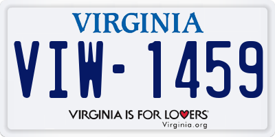 VA license plate VIW1459