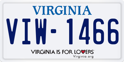 VA license plate VIW1466