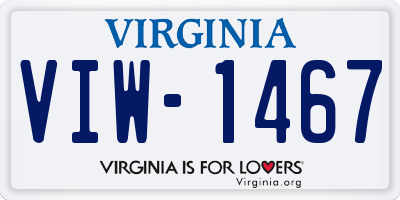VA license plate VIW1467