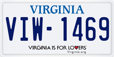 VA license plate VIW1469