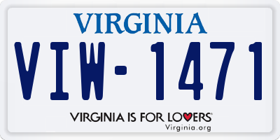 VA license plate VIW1471